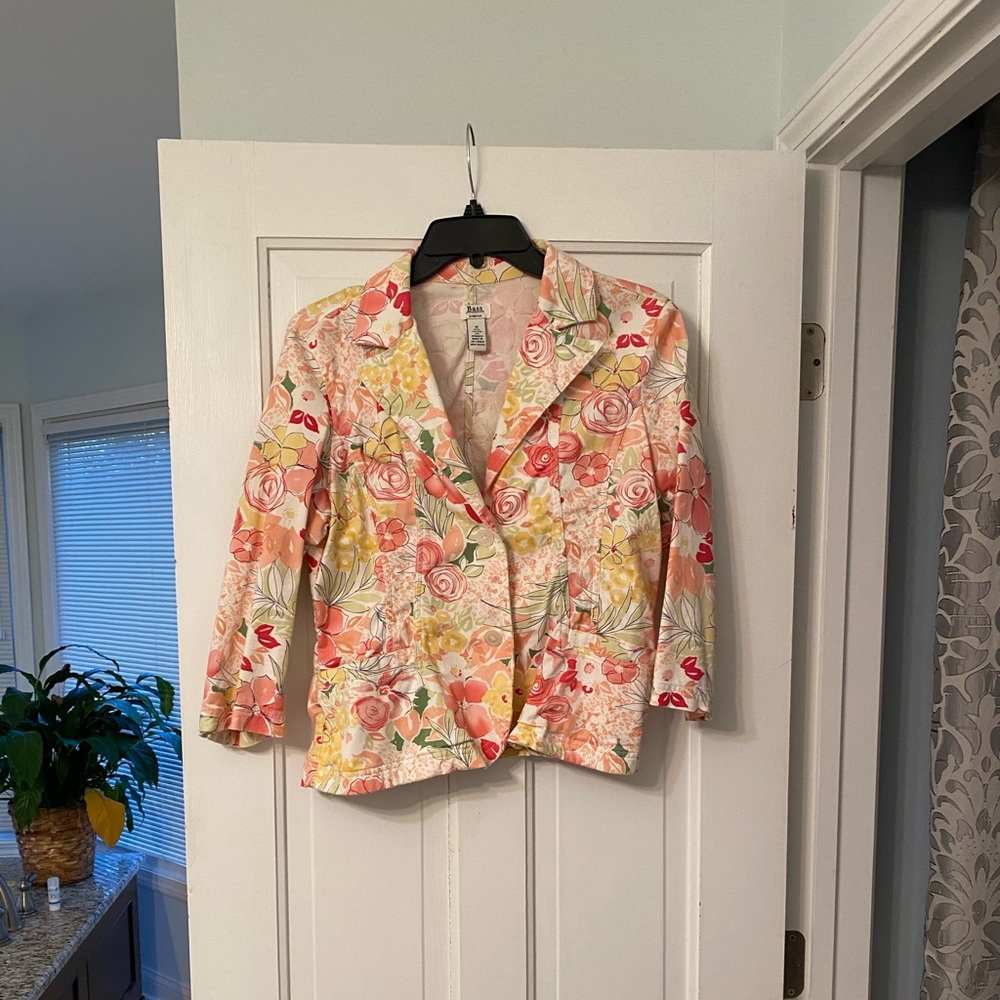 Vintage floral cotton blazer